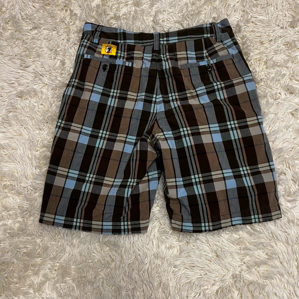 Duck Head Men's Plaid Cotton Chino Shorts, Flat Front, Pockets, 32’ Inseam 9.5’